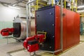 Gas boilers in gas boiler room