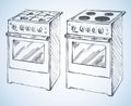 Gas and boiling tables. Vector drawing