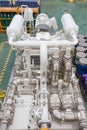 Gas booster compressor reciprocating type at offshore oil and gas platform.