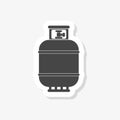Gas bottle sticker, Gas tank icon in flat style, simple vector icon Royalty Free Stock Photo