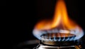 Gas burner flame igniting, symbolizing energy, combustion, and heating Royalty Free Stock Photo