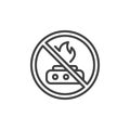 Gas burner prohibited line icon