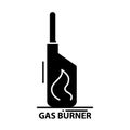 gas burner symbol icon, black vector sign with editable strokes, concept illustration