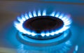 Gas burning from a kitchen gas stove Royalty Free Stock Photo