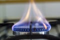 Gas burning from a kitchen gas stove Royalty Free Stock Photo