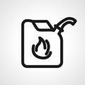 Gas canister with flame line icon. gas canister linear outline icon Royalty Free Stock Photo