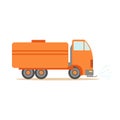 Gas Carrier Orange Truck , Part Of Roadworks And Construction Site Series Of Vector Illustrations