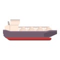 Gas carrier ship icon cartoon vector. Fuel marine container