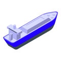 Gas carrier ship icon isometric vector. Fuel truck