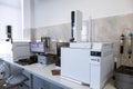 The gas chromatograph system with head space sampler. The system provides reliable capabilities for small or medium labs.