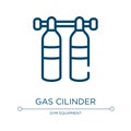 Gas cilinder icon. Linear vector illustration from diving collection. Outline gas cilinder icon vector. Thin line symbol for use Royalty Free Stock Photo