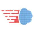 Gas Cloud Halftone Dotted Icon with Fast Rush Effect Royalty Free Stock Photo