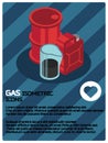 Gas color isometric poster