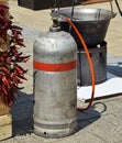 Gas container and cauldron Royalty Free Stock Photo