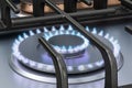 Gas cooker with double gas burners. 3D rendering Royalty Free Stock Photo