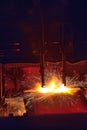 Gas cutting of the hot metal Royalty Free Stock Photo