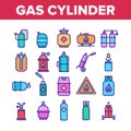 Gas Cylinder Equipment Collection Icons Set Vector Royalty Free Stock Photo