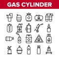 Gas Cylinder Equipment Collection Icons Set Vector