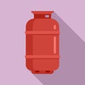 Gas cylinder house icon, flat style Royalty Free Stock Photo