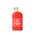 Gas Cylinder Isolated Icon. Petroleum Safety Fuel Metal Tank of Flammable Liquid, Helium Butane Acetylene Object Royalty Free Stock Photo