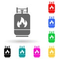 gas cylinder multi color style icon. Simple glyph, flat vector of Oil icons for ui and ux, website or mobile application Royalty Free Stock Photo