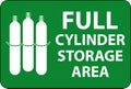 Gas Cylinder Sign Full Cylinder Storage Area Royalty Free Stock Photo