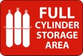 Gas Cylinder Sign Full Cylinder Storage Area Royalty Free Stock Photo