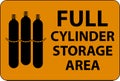 Gas Cylinder Sign Full Cylinder Storage Area Royalty Free Stock Photo