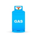 Gas cylinder vector tank. Lpg propane bottle icon container. Oxygen gas. Vector stock illustration