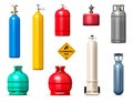 Gas Cylinders And Tanks Set Royalty Free Stock Photo