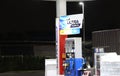 Gas dispenser of PTT gas station in Thailand on dark night.