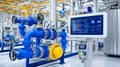 Gas distribution network featuring smart sensors and digital panels