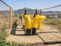 Gas distribution unit against the background of mountains Royalty Free Stock Photo