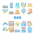 gas energy oil power pipeline icons set vector