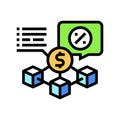 gas fee decentralized application color icon vector illustration