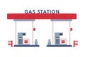 Gas Filling Station with Gasoline Pump as Facility with Fuel for Motor Vehicle Vector Illustration Royalty Free Stock Photo