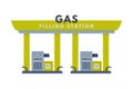 Gas Filling Station with Gasoline Pump as Facility with Fuel for Motor Vehicle Vector Illustration Royalty Free Stock Photo