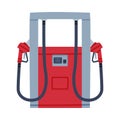 Gas Filling Station with Gasoline Pump as Facility with Fuel for Motor Vehicle Vector Illustration Royalty Free Stock Photo