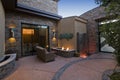 Gas Fire Pit And Sofa In Courtyard