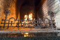 Gas Fireplace with Brick Surround Royalty Free Stock Photo