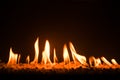 Gas fireplace with pebble crushed stones Royalty Free Stock Photo