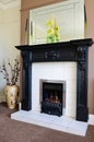 Gas fireplace and surround Royalty Free Stock Photo