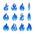 Gas fire flame, vector illustration in flat style Royalty Free Stock Photo