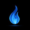 Gas fire flame, vector illustration in flat style Royalty Free Stock Photo