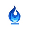 Gas fire flame, vector illustration in flat style Royalty Free Stock Photo