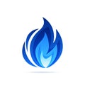 Gas fire flame, vector illustration in flat style Royalty Free Stock Photo