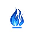 Gas fire flame, vector illustration in flat style Royalty Free Stock Photo