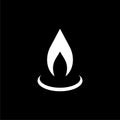 Gas flame icon isolated on black background Royalty Free Stock Photo