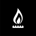 Gas flame icon isolated on black background Royalty Free Stock Photo