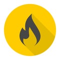 Gas Flame Icon with long shadow Royalty Free Stock Photo